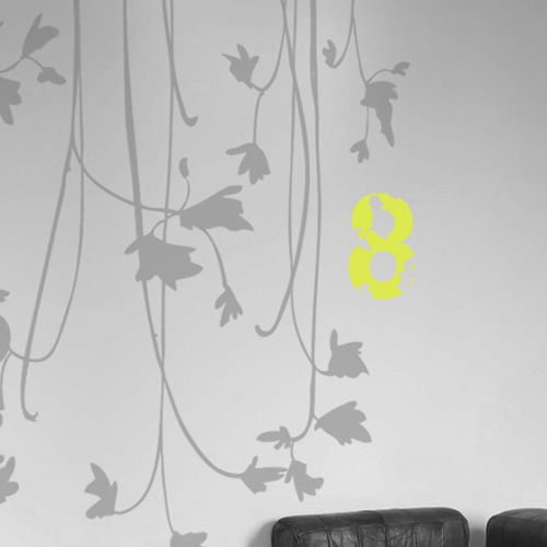Sticker mural texte - LE NUMBER FLEURI 8 - Atelier d'Art Osmoze - Design & décoration murale - nature