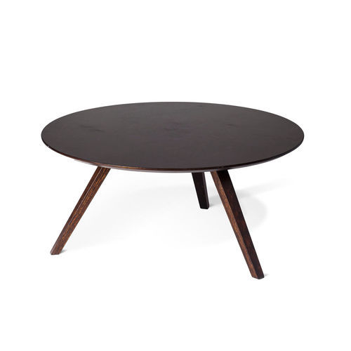 Table basse contemporaine - Tango - Tarmeko LPD - en contreplaqué / avec piètement en bouleau / ronde