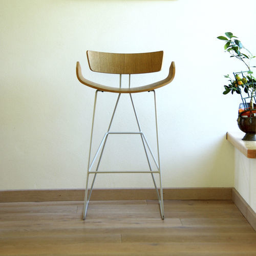 Chaise de bar contemporaine - Ray - Tarmeko LPD - d'intérieur / en contreplaqué / avec piètement en métal
