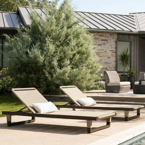 Bain de soleil contemporain - DAYTONA - Arteriors Home - en corde / en aluminium / dossier ajustable