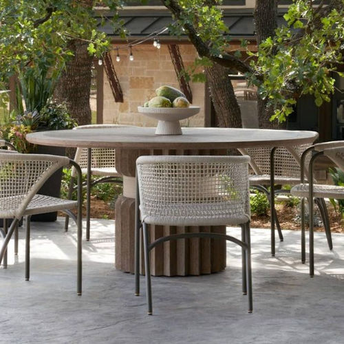 Table à manger contemporaine - ECHO - Arteriors Home - en teck / avec piètement en teck / ronde