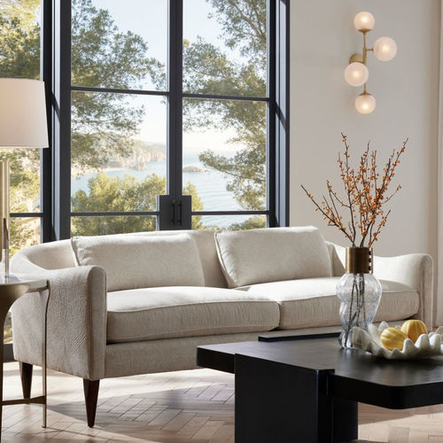 Canapé contemporain - VINCENT - Arteriors Home - en tissu / en cuir / avec accoudoirs