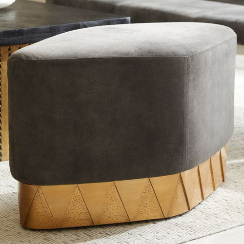 Tabouret contemporain - DUVALL - Arteriors Home - en tissu / avec piètement en laiton / tapissé