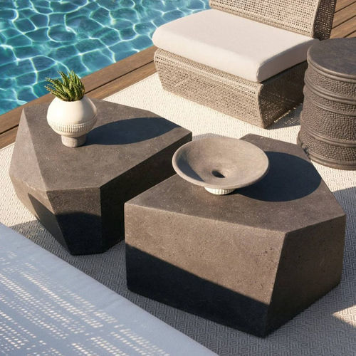 Table basse contemporaine - DROVER  - Arteriors Home - en composite / avec piètement en composite / sur mesure