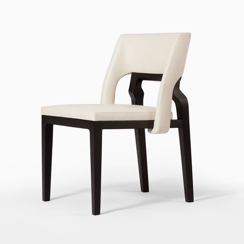 Chaise contemporaine - GALLATIN - CASTE - en tissu / en cuir / avec piètement en noyer