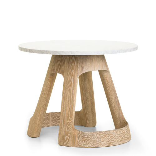 Table contemporaine - POLSON - CASTE - en marbre / en chêne blanc / ovale