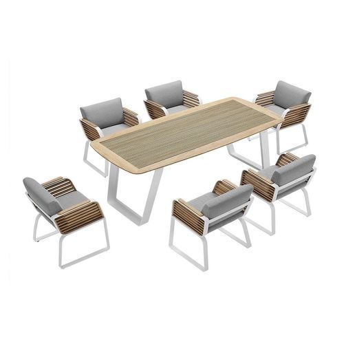 Table à manger contemporaine - WING - Higold - en bois / avec piètement en métal / rectangulaire