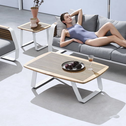 Table basse contemporaine - WING - Higold - en bois / avec piètement en aluminium / rectangulaire