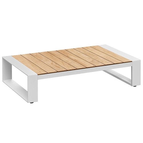 Table basse contemporaine - CAMBUSA - Higold - en teck / avec piètement en aluminium / rectangulaire