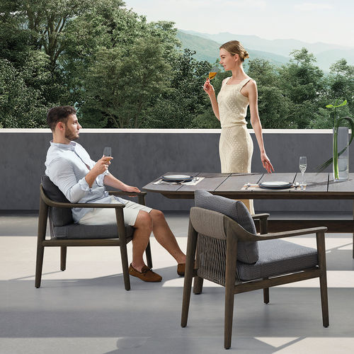 Chaise de salle à manger contemporaine - LEO - Higold - d'extérieur / en Sunbrella® / en corde