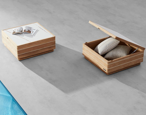 Table basse contemporaine - ARMONIA - Higold - en HPL / avec piètement en bois / carrée