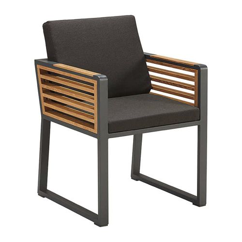 Chaise de salle à manger contemporaine - NEW YORK  - Higold - d'extérieur / en tissu / en teck
