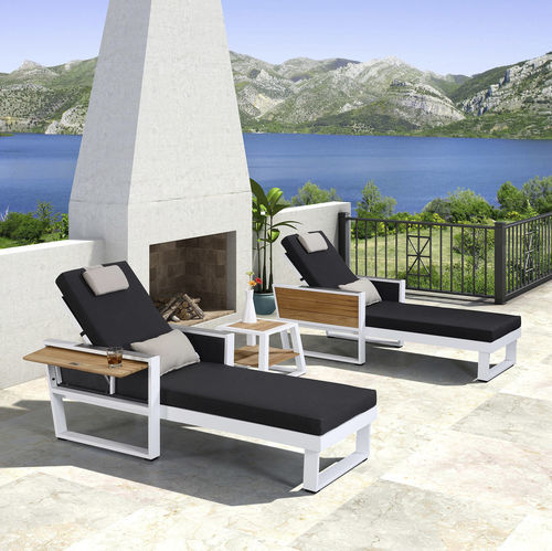 Bain de soleil contemporain - YORK - Higold - en Sunbrella® / en teck / en aluminium