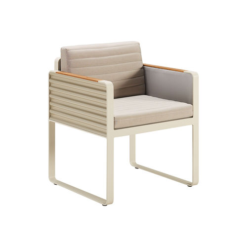 Chaise de salle à manger contemporaine - AIRPORT - Higold - d'extérieur / en Sunbrella® / en teck