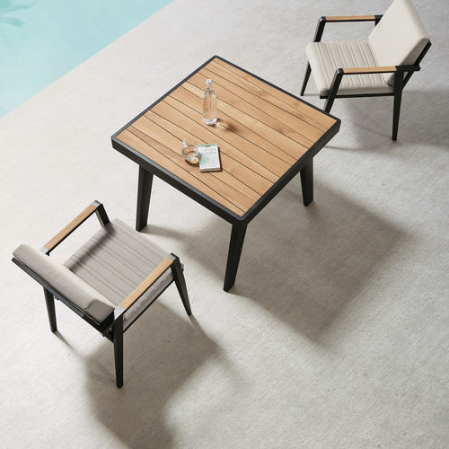 Chaise de salle à manger contemporaine - EMOTI - Higold - d'extérieur / en tissu / avec piètement en aluminium