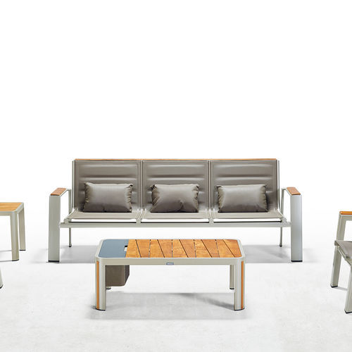 Canapé contemporain - GENEVA - Higold - d'extérieur / en tissu / avec accoudoirs