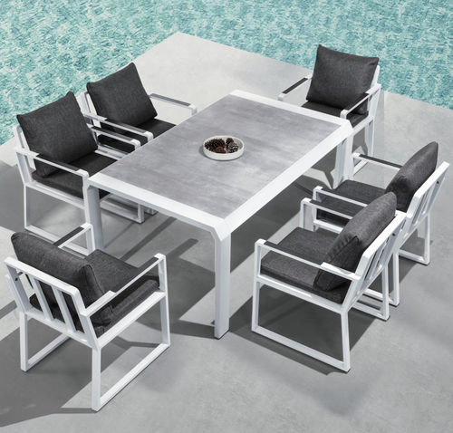 Ensemble table et chaises contemporain - EXEE - Higold - d'extérieur / en aluminium / rectangulaire