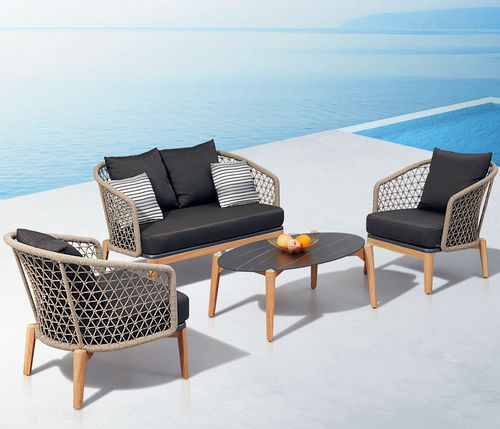 Salon de jardin contemporain - MAPLE - Higold - en teck / en polyester / en corde