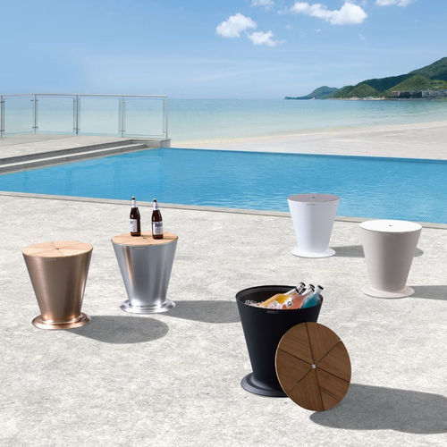 Seau à glace en teck - ICOO - Higold - en aluminium