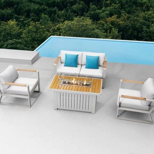 Table basse contemporaine - EXEE PRO - Higold - en teck / avec piètement en aluminium / rectangulaire
