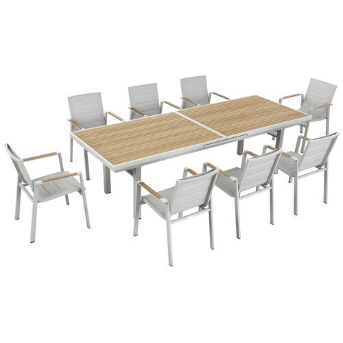 Table à manger contemporaine - NOFI 2.0 - Higold - en teck / en céramique / avec piètement en aluminium