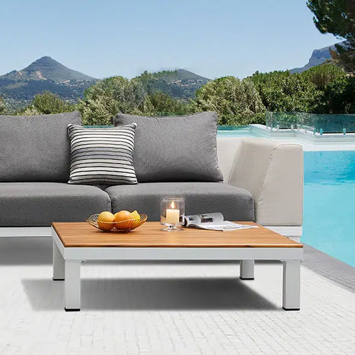 Table basse contemporaine - POLO PRO - Higold - en teck / avec piètement en aluminium / rectangulaire