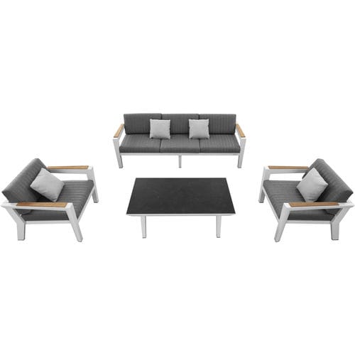 Salon de jardin contemporain - CHAMPION - Higold - en Sunbrella® / en teck / en aluminium