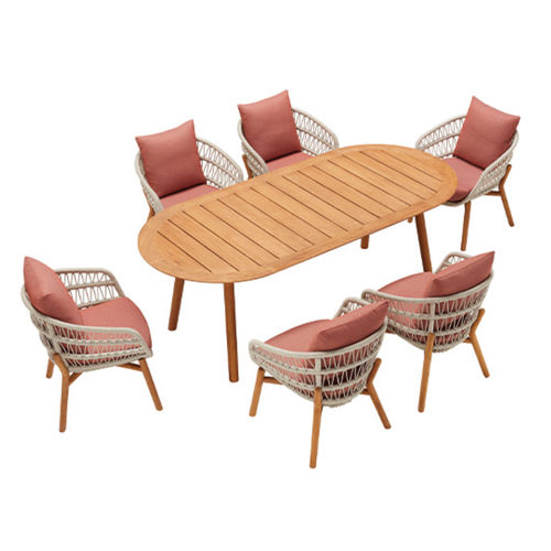 Ensemble table et chaises contemporain - VASCA - Higold - d'extérieur / en tissu / en teck