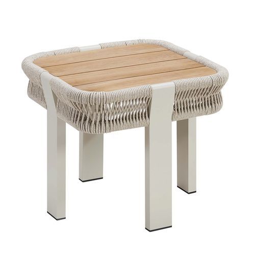 Table d'appoint contemporaine - BORROMEO - Higold - en teck / avec piètement en aluminium / carrée