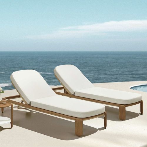 Bain de soleil contemporain - PALLISAD - Higold - en Sunbrella® / en bois / dossier ajustable