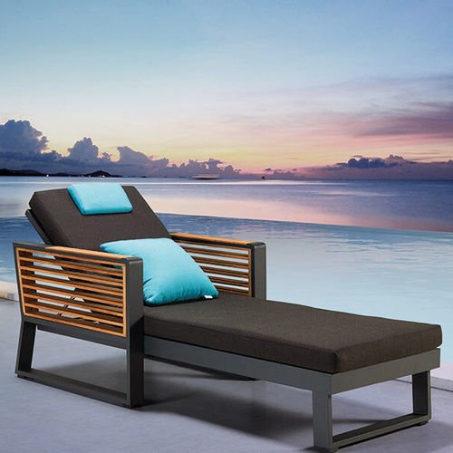 Bain de soleil contemporain - NEW YORK - Higold - en Sunbrella® / en teck / en aluminium