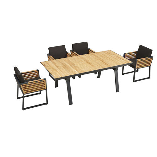 Ensemble table et chaises contemporain - NEW YORK - Higold - d'extérieur / en teck / en aluminium