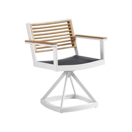 Chaise de salle à manger contemporaine - YORK - Higold - d'extérieur / en tissu / en teck