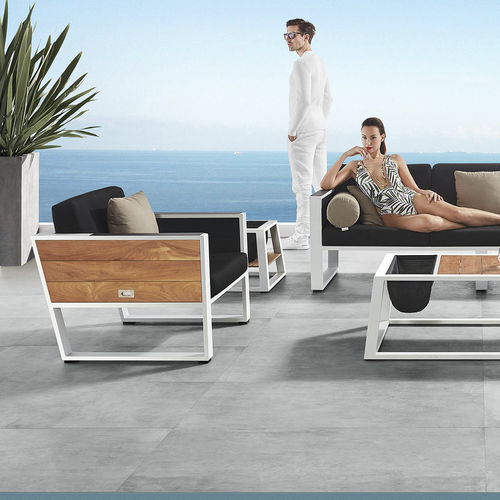 Fauteuil contemporain - YORK - Higold - en Sunbrella® / en teck / en aluminium