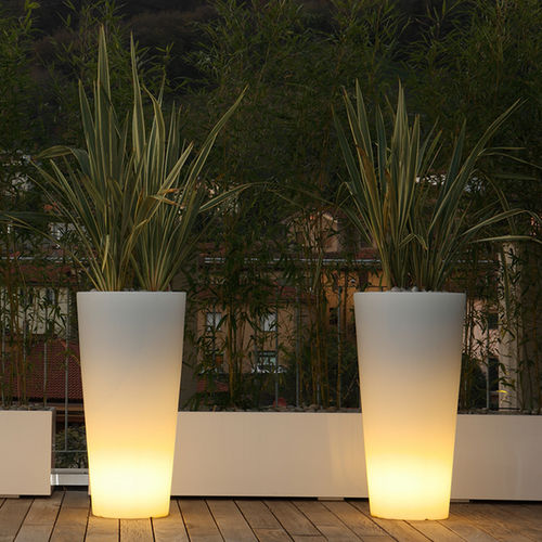 Jardinière en polyéthylène - TONDO ALTO - Plart Design - ronde / lumineuse / contemporaine