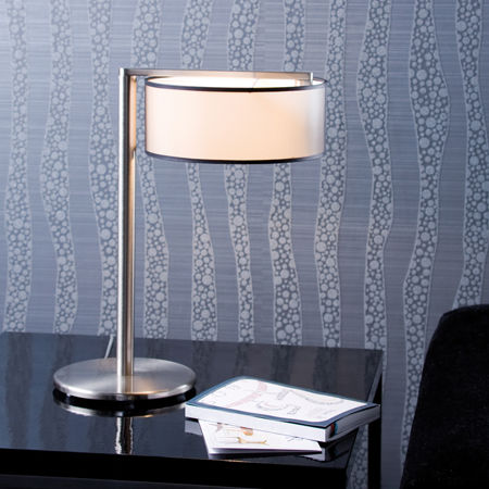 Lampe de table - MATRIX S - Luxcambra - en nickel / en soie / contemporaine