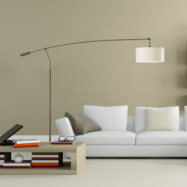 Lampe sur pied - ARCO P - Luxcambra - en nickel / en coton / contemporaine