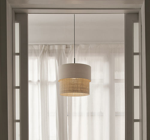 Suspension - KAN DOBLE - Luxcambra - en métal / en textile / en lin
