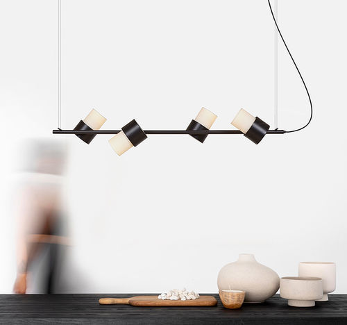 Lustre moderne - KAN C LINEAL 4 ARTICULATED - Luxcambra - en acier thermolaqué / en tissu / en coton