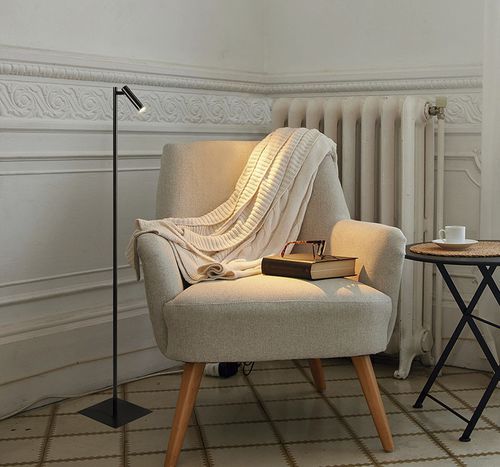 Lampe sur pied - MANHATTAN P - Luxcambra - en nickel / contemporaine / d'intérieur