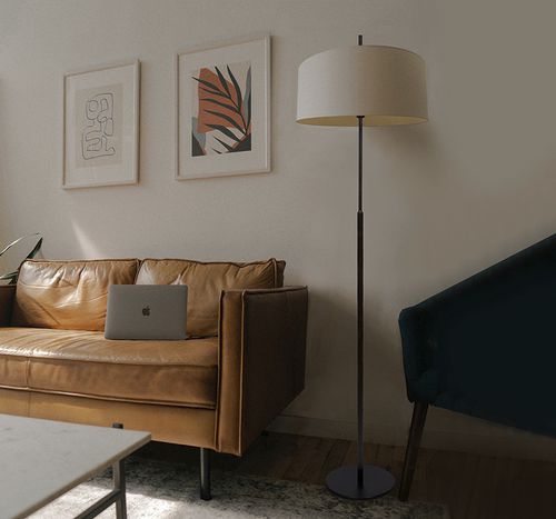 Lampe sur pied - NAUTIC P - Luxcambra - en nickel / en coton / contemporaine
