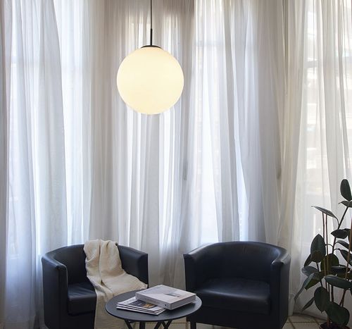 Suspension - MOON C - Luxcambra - en nickel / en verre opalescent / contemporaine