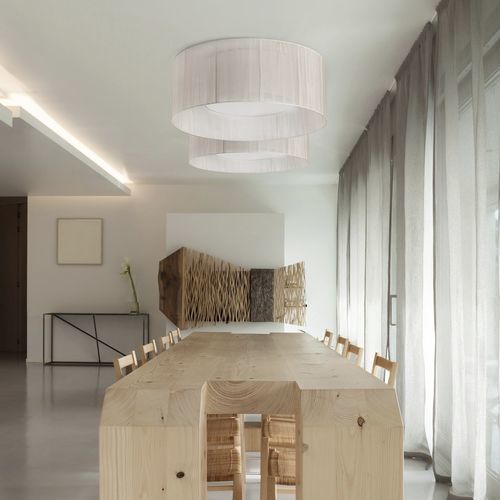 Plafonnier contemporain - INDIANA PL - Luxcambra - rond / en polyamide / en tissu