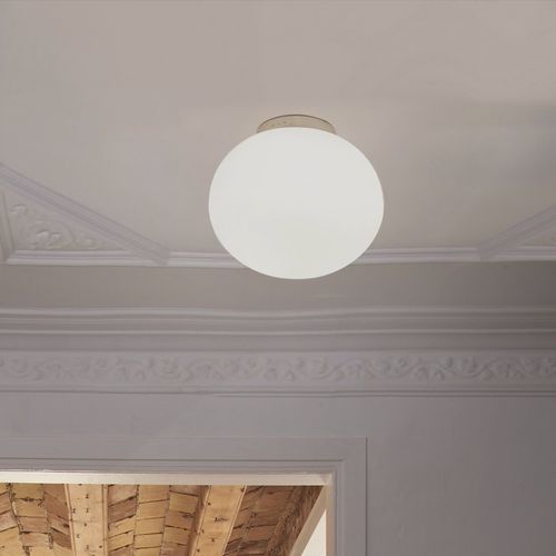 Plafonnier contemporain - MOON 2 PL - Luxcambra - rond / sphérique / en nickel