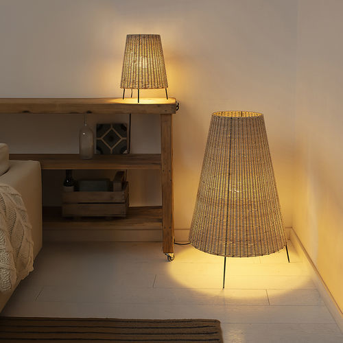 Lampe de sol - CADAQUES P - Luxcambra - sur pied / en osier / en PVC