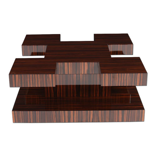 Table basse Art Déco - CT010 - Cygal Art Deco GmbH & Co. KG - en ébène de macassar / en bois verni brillant / avec piètement en ébène de macassar