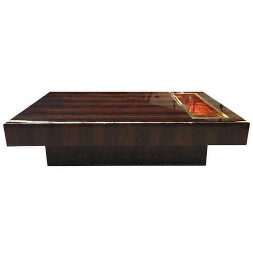 Table basse Art Déco - CT019 - Cygal Art Deco GmbH & Co. KG - en bois de rose / en laiton / en cuivre