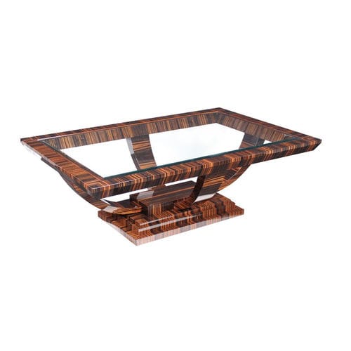 Table basse Art Déco - CT032 - Cygal Art Deco GmbH & Co. KG - en verre / en ébène de macassar / avec piètement en ébène de macassar