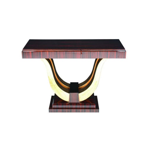 Console Art Déco - KS002 - Cygal Art Deco GmbH & Co. KG - en bois verni brillant / en ébène de macassar / avec piètement en métal doré
