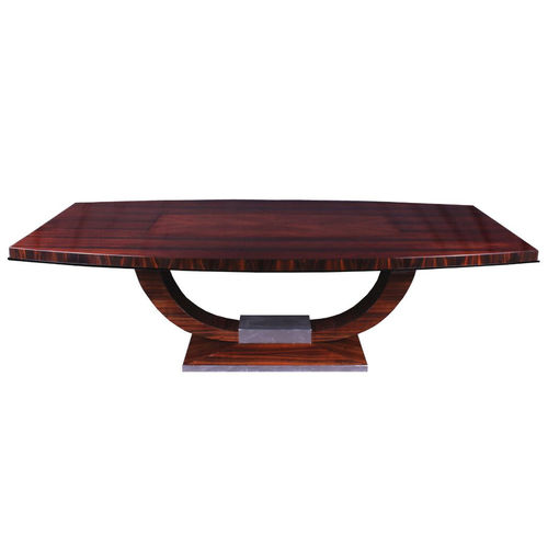 Table à manger Art Déco - T004 - Cygal Art Deco GmbH & Co. KG - en ébène de macassar / en acier inoxydable / avec piètement en ébène de macassar
